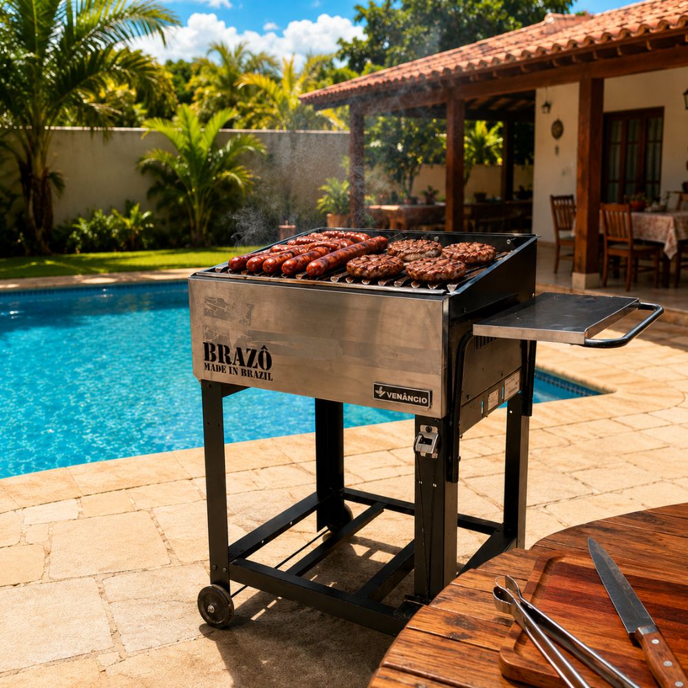SEMINOVO - Churrasqueira Portátil Grelhado Char Broiler Parrilla Brazô Carvão/lenha VCB60 - Venâncio