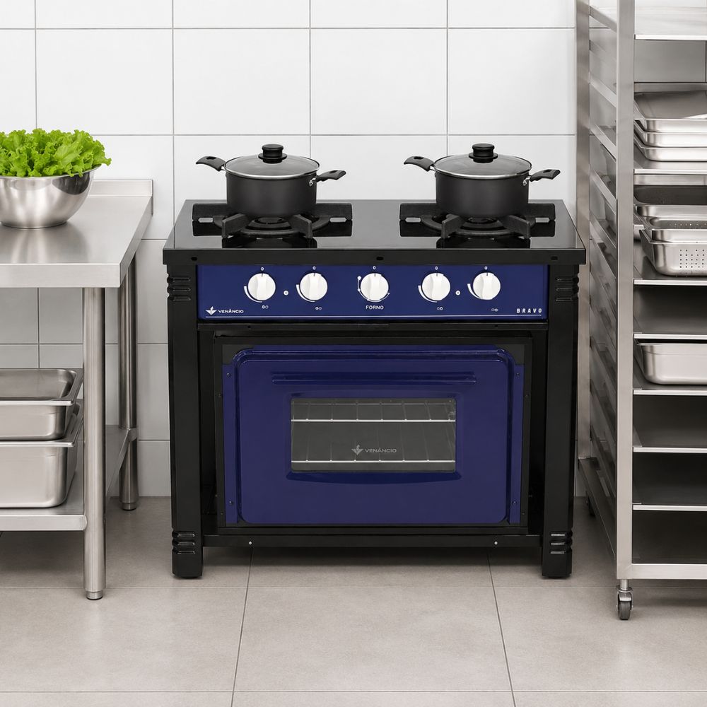 SEMINOVO - Forno Industrial a Gás Bravo Para Fogão 2 Bocas BRF2 Azul - Venâncio