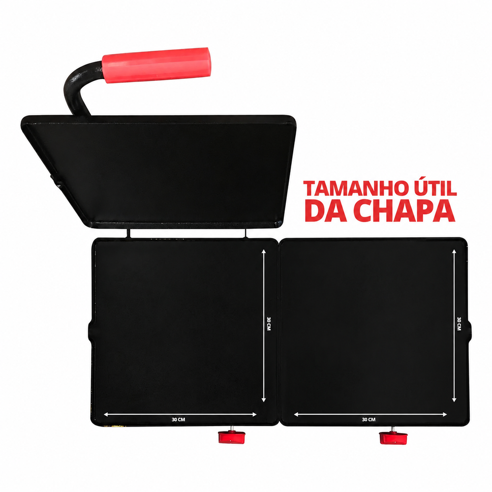 Kit Chapa Sanduicheira a Gás Com Prensa Profissional Conjugada PR-700G + Kit Gás - Progás