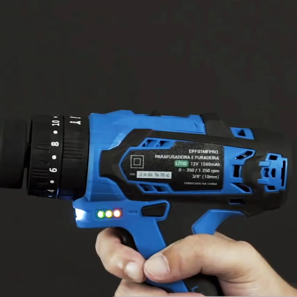 Parafusadeira Furadeira De Impacto Profissional Max Pro Bateria 12V EPF01MF - EOS C159792