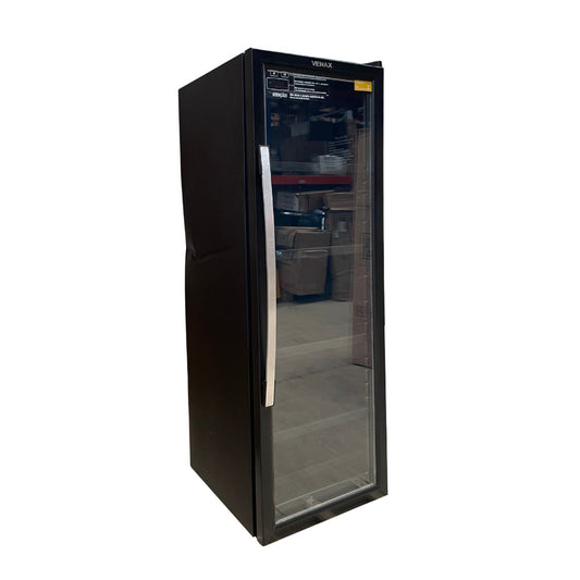 SEMINOVO - Cervejeira 200l Blue Light Porta Incolor Preto Fosco EXPVQBL200 127V - Venax