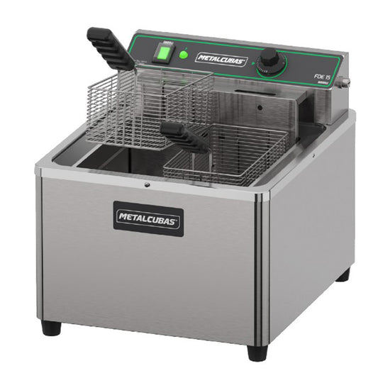Fritadeira Industrial Elétrica Óleo 15L Zona Fria de Mesa FOE 15 M 8000W 220V - Metalcubas