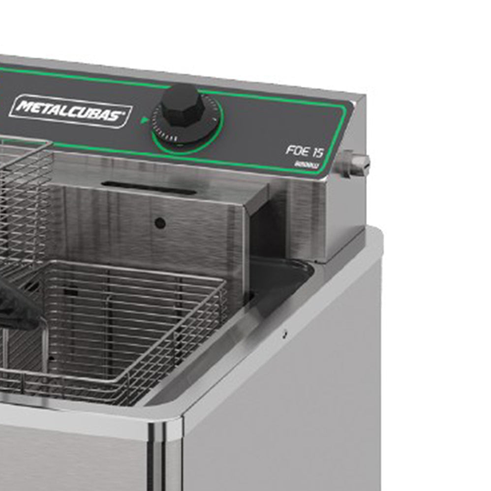 Fritadeira Industrial Elétrica Óleo 15L Zona Fria de Mesa FOE 15 M 8000W 220V - Metalcubas