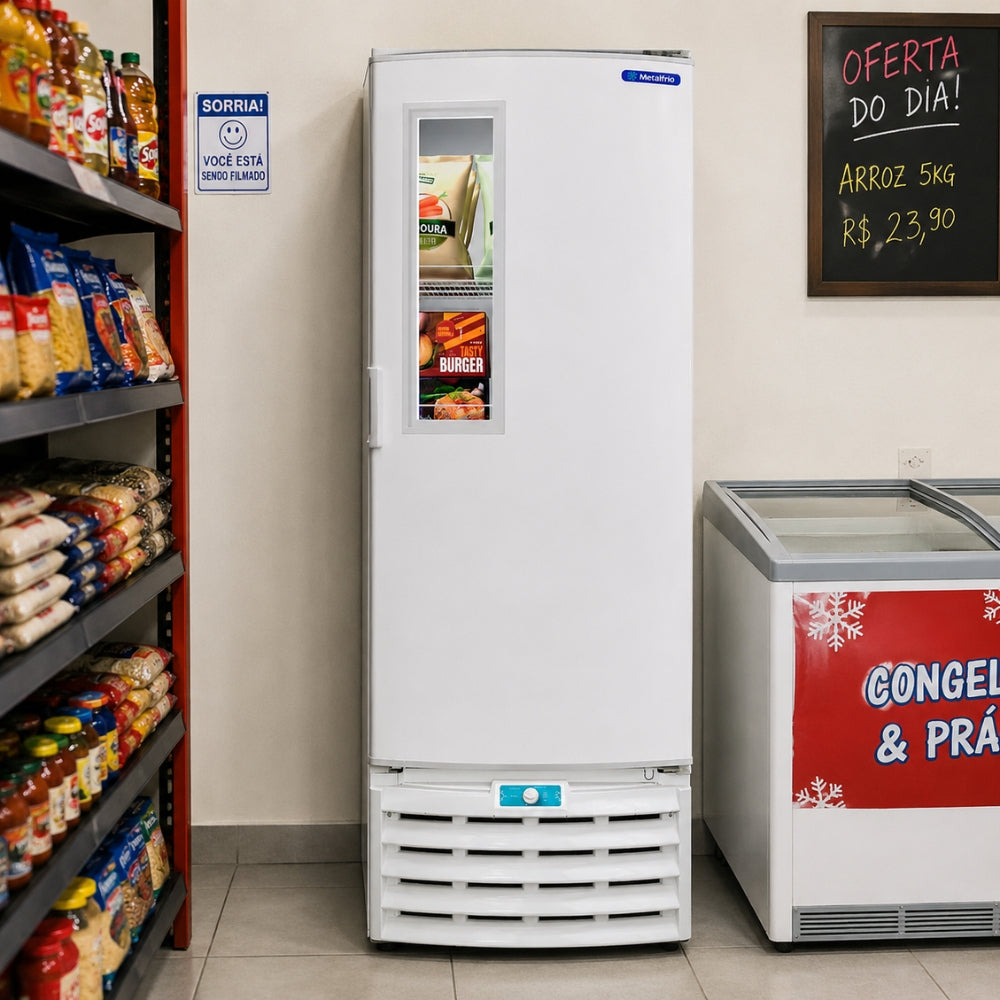 Freezer Vertical Branco 531/512 Litros Tripla Ação Porta Com Visor VF55FT 220V - Metalfrio