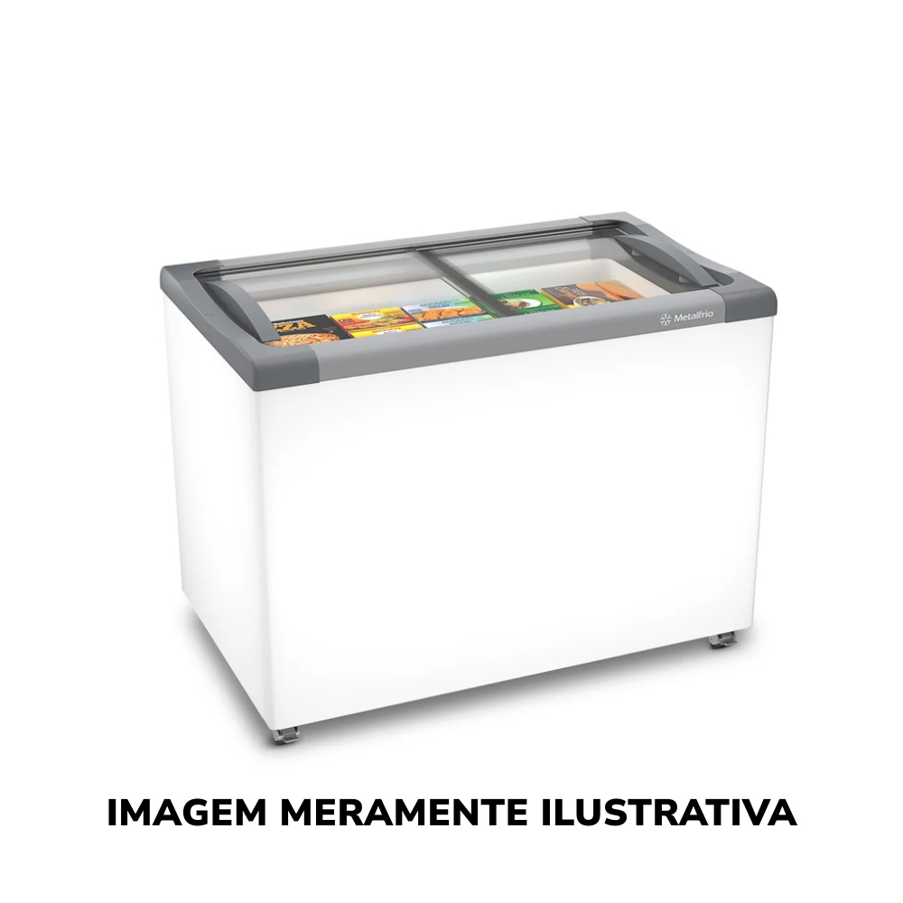 SEMINOVO - Freezer Horizontal 220V Tampa de Vidro Congelados 230 Litros NF30 - Metalfrio