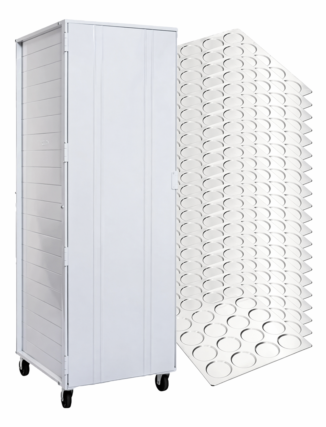 Kit Armário De Crescimento Imeca + 20 Assadeiras Pão Hambúrguer 20 Cav. Alumínio. 58x70 - Imeca