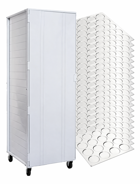 Kit Armário De Crescimento Imeca + 20 Assadeiras Pão Hambúrguer 20 Cav. Alumínio. 58x70 - Imeca