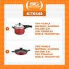 KIT - Panela de Pressão 4,5 Vancouver Vermelha + 1 Panela WOK 28cm - Tramontina