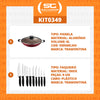 Kit - Panela Wok 6L Alumínio 36 Cm Paris Vermelho + 1 Conjunto Facas 9pç - Tramontina