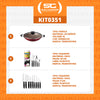 Kit - Panela Wok 6L 36 Cm Vermelho + 1 Faqueiro 30pç + 1 Conjunto Facas 9pç - Tramontina