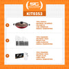 Kit - Panela Wok 6L 36 Cm Vermelho + 1 Conjunto Facas 9pç + 1 Faqueiro Inox 24pç - Tramontina