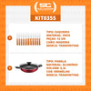 Kit - Jogo de Churrasco Inox 12 Peças Dynamic + 1 Panela Wok 3,3L 28cm Vermelha - Tramontina
