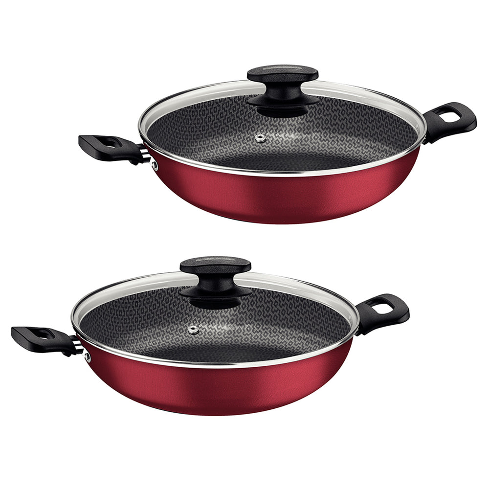 Kit  2 Panelas Wok Alumínio 28cm Loreto Vermelho - Tramontina