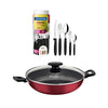 Kit - Panela Wok Alumínio 28cm Loreto Vermelho + 1 Faqueiro 30pç - Tramontina