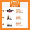 Kit - Panela Wok Alumínio 28cm + 1 Faqueiro 30pç + 1 Conjunto Facas 9pç - Tramontina