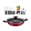 Kit - Panela Wok Alumínio 28cm + 1 Faqueiro 30pç + 1 Conjunto Facas 9pç - Tramontina