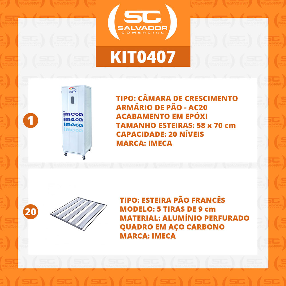 Kit Armário De Crescimento 20 Níveis + 20 Esteiras - Imeca