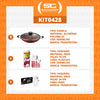 Kit - Panela Wok 36 Cm Vermelho + 1 Faqueiro Vermelho 30pç + 1 Faqueiro Inox 24pç - Tramontina