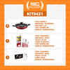 Kit - Panela Wok Alumínio 28cm + 1 Faqueiro Vermelho 30pç + 1 Faqueiro Inox 24pç - Tramontina