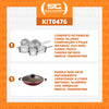 Kit - Jogo de Panelas Allegra 5 Pçs Inox + Panela Wok Alumínio Paris 36cm Vermelha - Tramontina