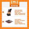 Kit - Faqueiro Plenus 6 Peças + 1 Panela Wok 36cm Vermelha - Tramontina