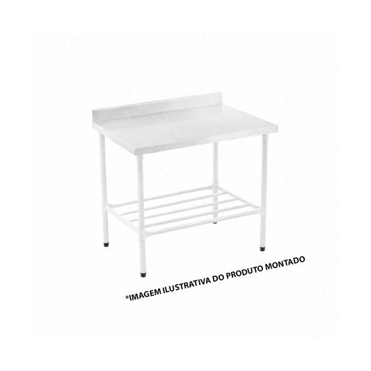 SEMINOVO - Mesa Bancada Multiuso Inox Tampo Espelho Pintada 90x70 - Refrimate