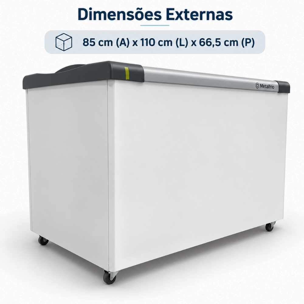 SEMINOVO - Freezer Horizontal 220V Tampa de Vidro Congelados 230 Litros NF30 - Metalfrio