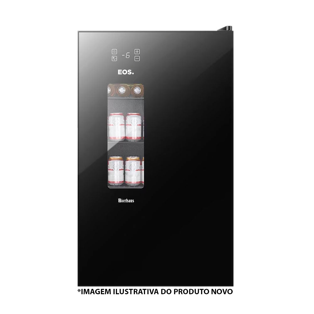 SEMINOVO - Visa Cooler Cervejeira Porta Janela Frost Free -6 a 18 ºc 100l Black Glass Ece120 Bierhaus 127v - Eos
