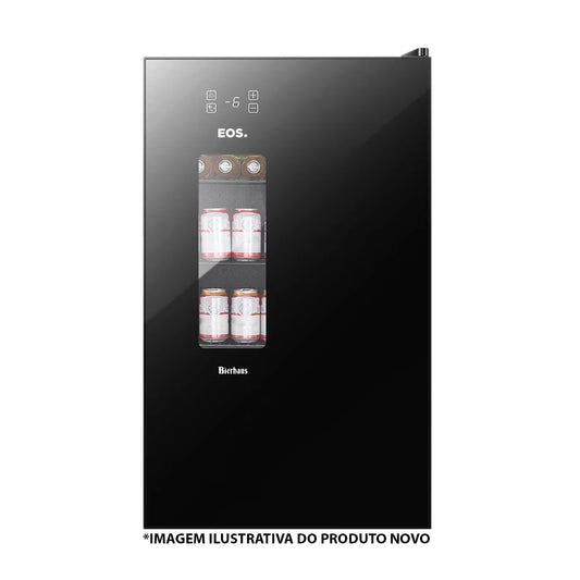 SEMINOVO - Visa Cooler Cervejeira Porta Janela Frost Free -6 a 18 ºc 100l Black Glass Ece120 Bierhaus 127v - Eos
