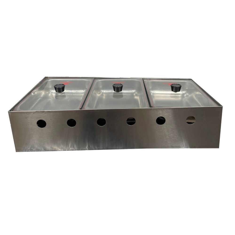 SEMINOVO - Molheira 3 Cubas (Duas Quentes) Tampa de Vidro a Gás PR-03G - Progás