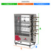 Forno Rotativo Tubular 50 Frangos 100kg Espetos Garfo Pr-6100 Duo Bivolt - Progás