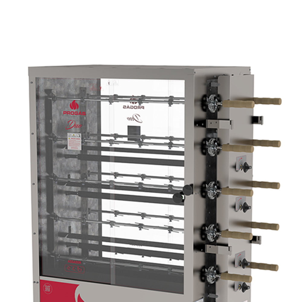 Assador de Frango Rotativo Profissional a Gás 10 Espetos Tubular 50 Frangos 100kg PR-6100 Duo 220V –  Progás