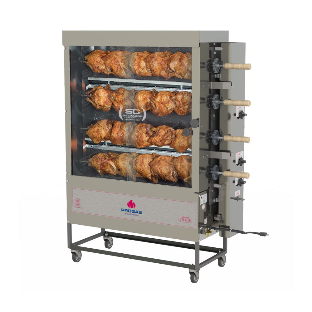 Assador de Frango Rotativo Profissional a Gás 4 Espetos Tubular PR-623 Bivolt – Progás