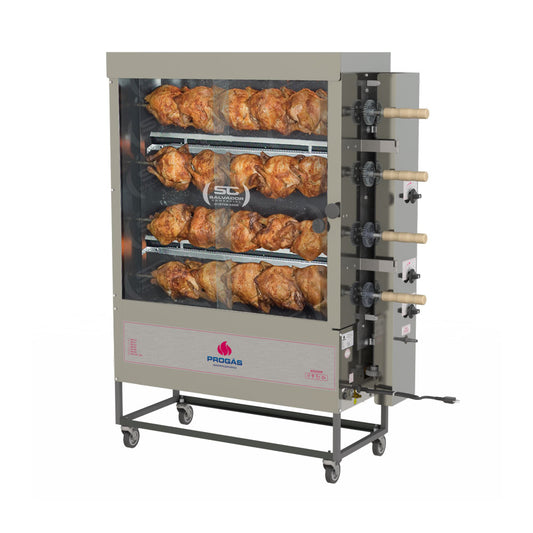 Assador Frango Forno Rotativo Tubular 4 Espetos Garfo Pr-623 Bivolt - Progás