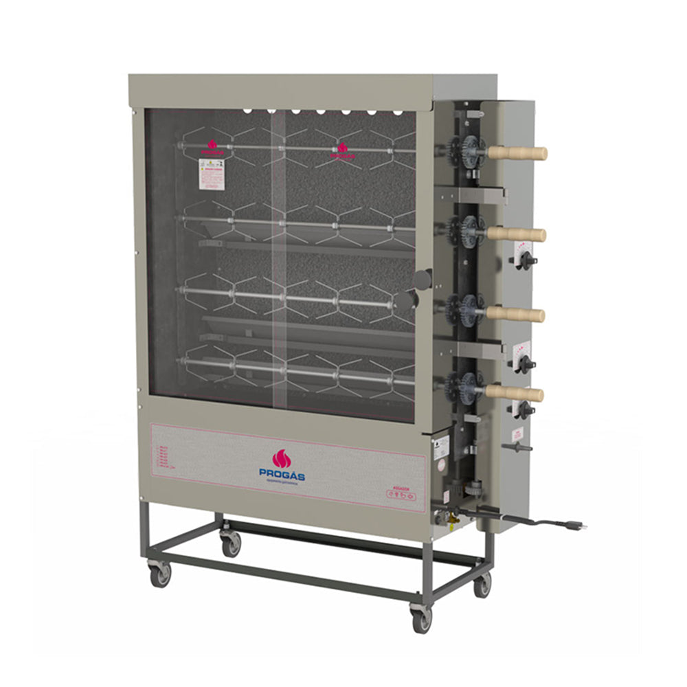 Assador Frango Forno Rotativo Tubular 4 Espetos Garfo Pr-623 Bivolt - Progás