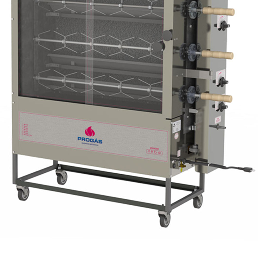 Assador Frango Forno Rotativo Tubular 4 Espetos Garfo Pr-623 Bivolt - Progás
