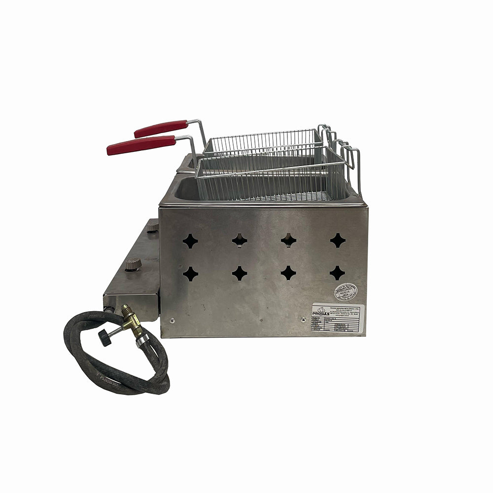 SEMINOVO - Fritador Retangular 2 Cestos Gás PR-20G - Progás