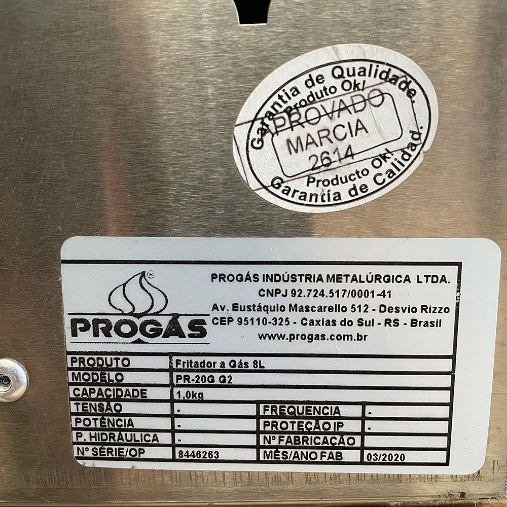 SEMINOVO - Fritador Retangular 2 Cestos Gás PR-20G - Progás