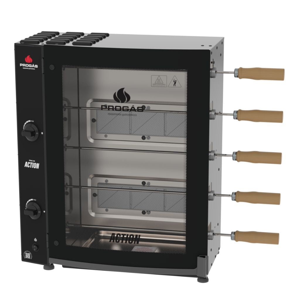 Assador de Frango Rotativo Profissional 5 Espetos Infravermelho PRAC-05I Action Bivolt – Progás P43629
