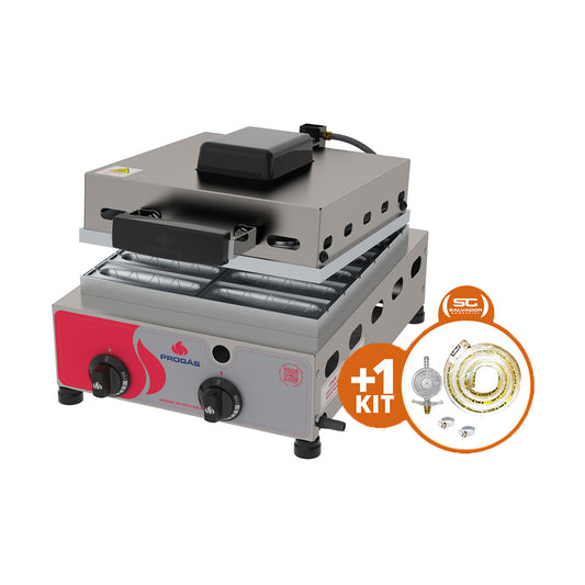 Kit - Prensa a Gás Crepes Suíço 12 Cavidades Prk-120g + Kit Gás - Progás