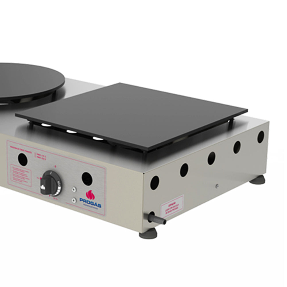 Maquina De Crepe a Gás 1 Chapa Redonda e 1 Chapa Quadrada Inox PRKF-202G - Progás P20187