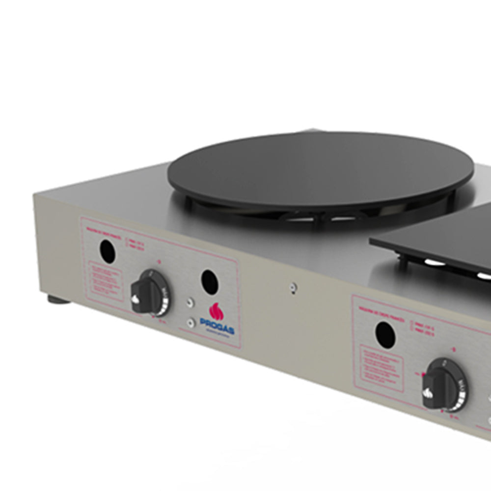 Maquina De Crepe a Gás 1 Chapa Redonda e 1 Chapa Quadrada Inox PRKF-202G - Progás P20187