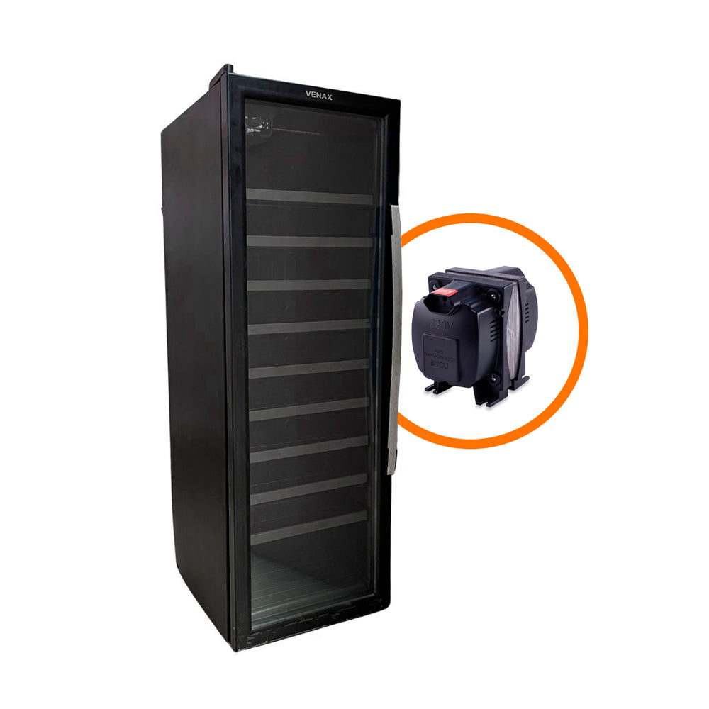 SEMINOVO - Adega Piubella 200 Para 50 Garrafas Preto Porta Invertida Bivolt (com Transformador) - Venax