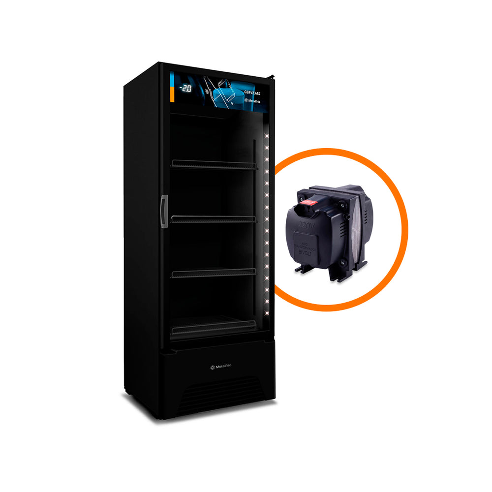 SEMINOVO - Cervejeira Expositor Vertical Porta de Vidro 497 Litros Vn50ah Optima All Black  Bivolt (com Transformador) - Metalfrio