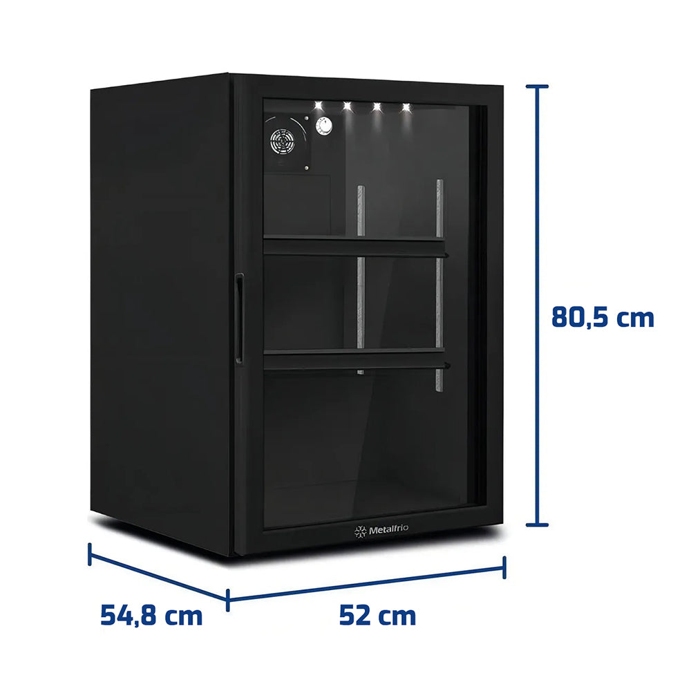 Frigobar 106/115 Litros Refrigerador Expositor Preto VB11RL 220V - Metalfrio