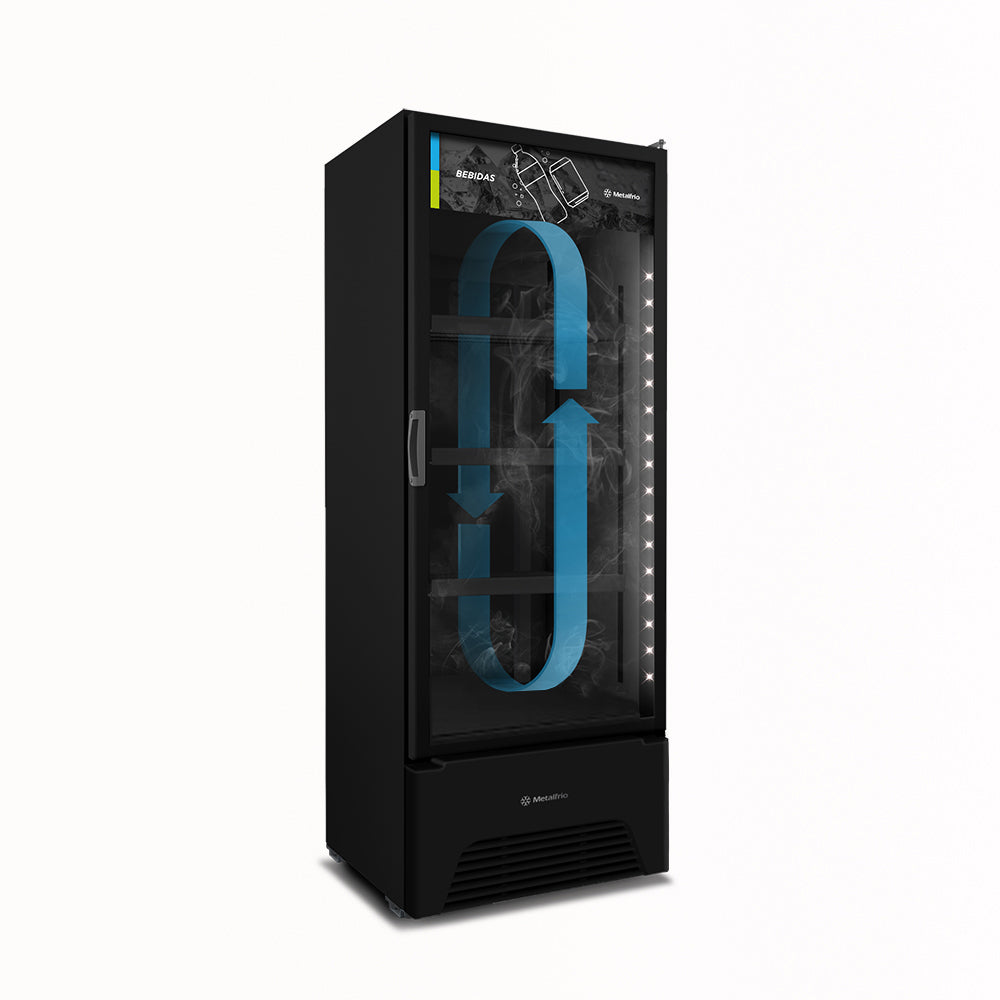 Refrigerador Visa Expositor Preto 541/577L Porta De Vidro 2°C e 8°C VB52AH 127V - Metalfrio