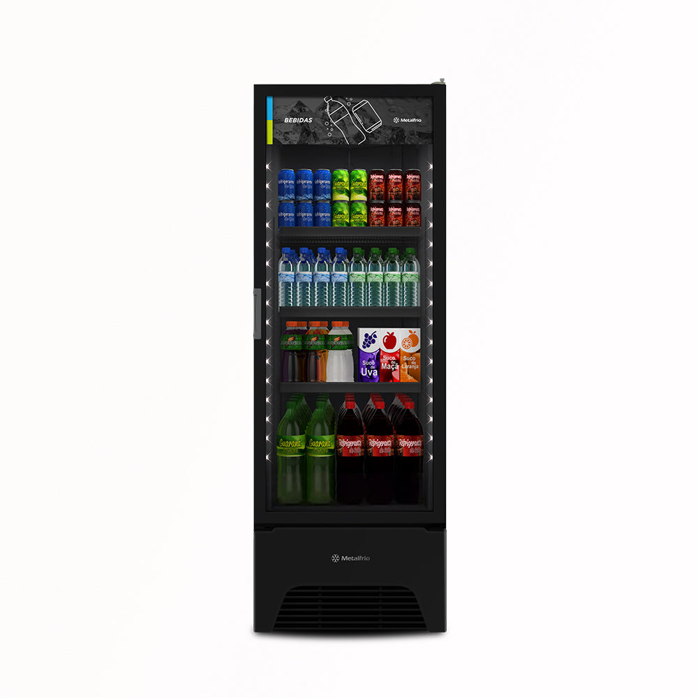 Refrigerador Visa Expositor Preto 541/577L Porta De Vidro 2°C e 8°C VB52AH 127V - Metalfrio