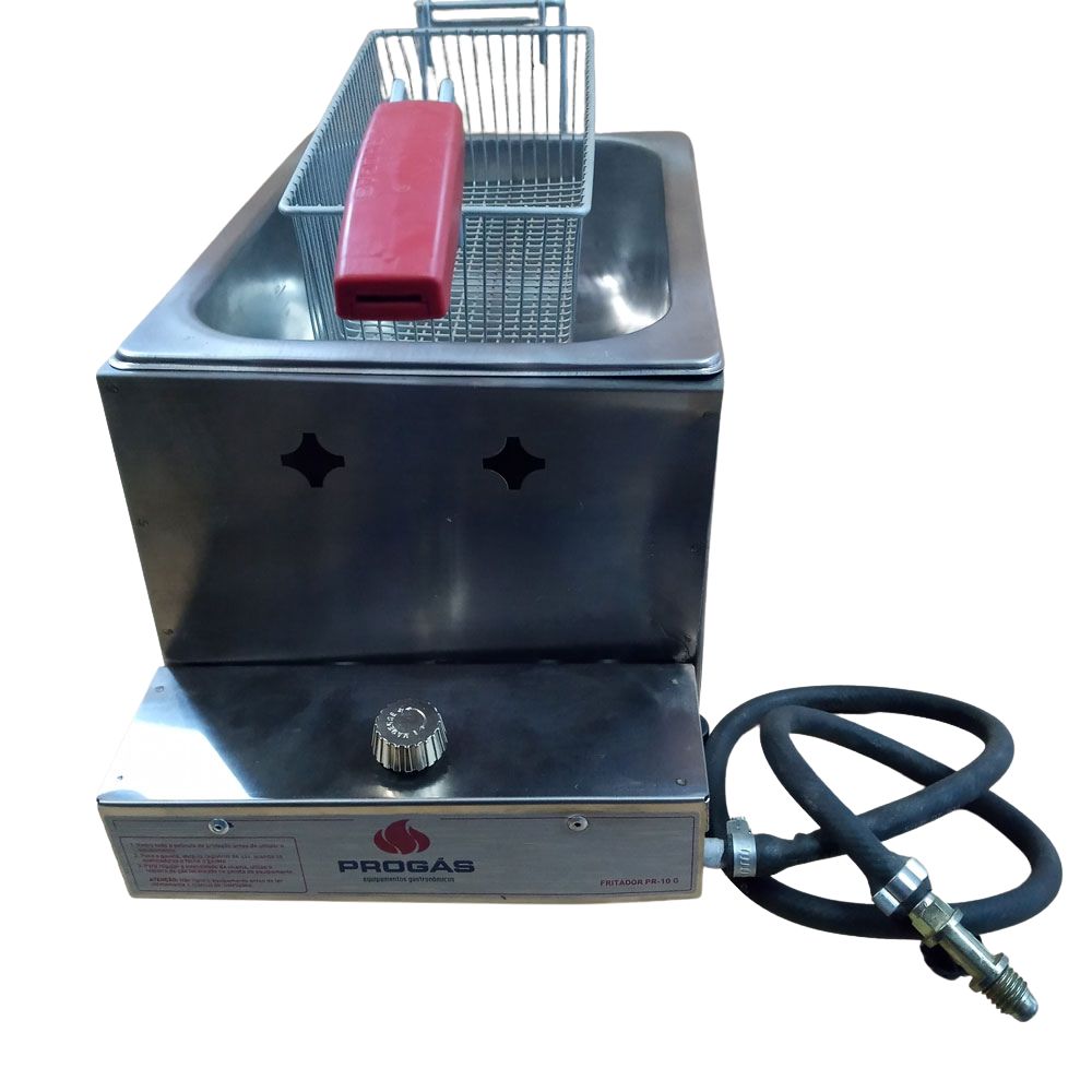 SEMINOVO - Tacho Fritador Retangular Fritura 1 Cesto Gas 5 Litros Óleo PR-10G - Progás