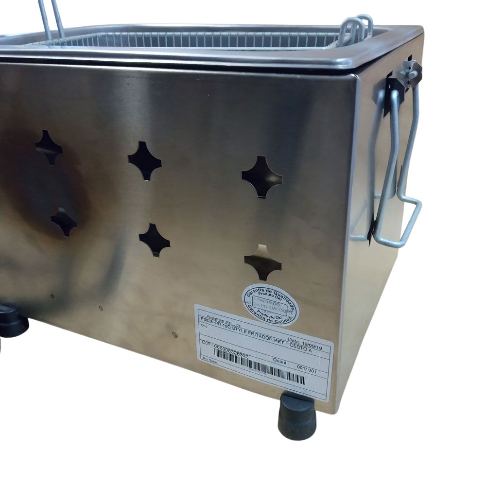 SEMINOVO - Tacho Fritador Retangular Fritura 1 Cesto Gas 5 Litros Óleo PR-10G - Progás