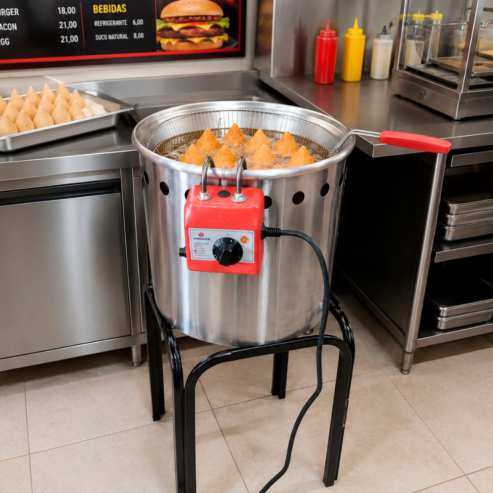 SEMINOVO - Fritador Profissional Água e Óleo 12 litros 3500W PR-90E - Progás 220V